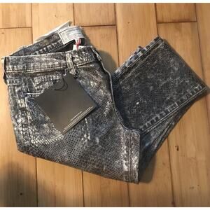 Anthropologie CURRENT/ELLIOTT 26 Grey Snakeskin Embossed Skinny Jeans